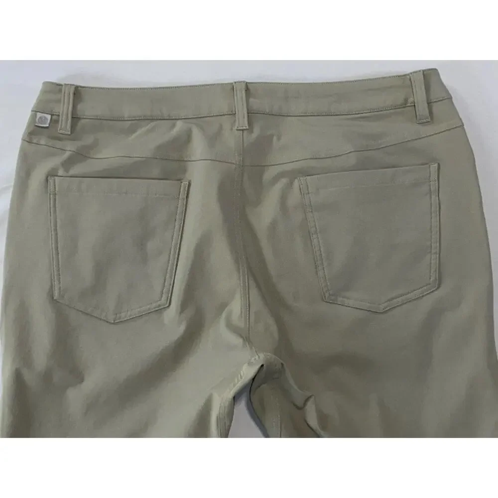 Lululemon LM5971S Flat Front Performance ABC Slim Fit Tech Pants. Olive, 36X29.5